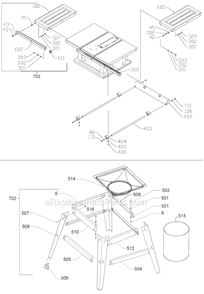 Page B Diagram and Parts List for FS210LS Type 1 Black and Decker Table Saw